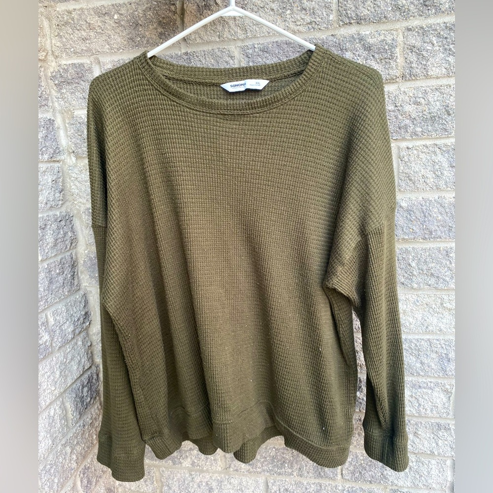 Sonoma Waffle Top 🧇 - olive green